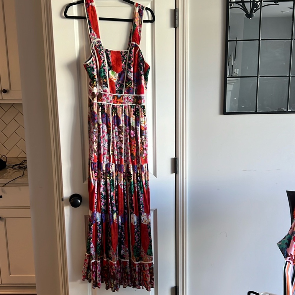 Anthropologie patchwork floral maxi dress